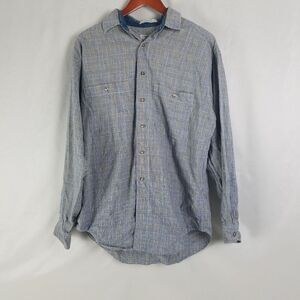 John‎ Henry Editions Shirt Mens Large Plaid Long Sleeve Button Up Pockets